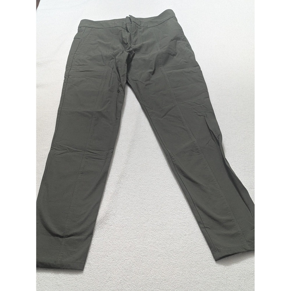 Athleta Wander Stash Skinny Pants 8 Green‎ Olive  Stretch Mid Rise Drawstring